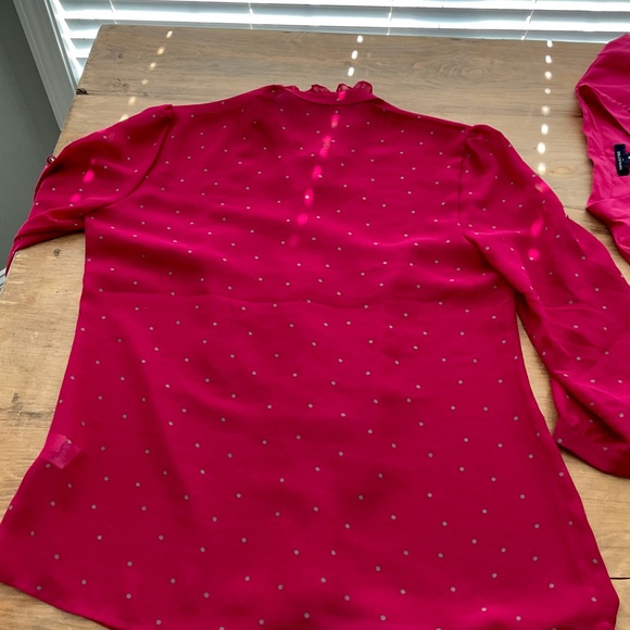 Banana Republic Fuchsia Pink Polka Dot Blouse - Picture 5 of 5